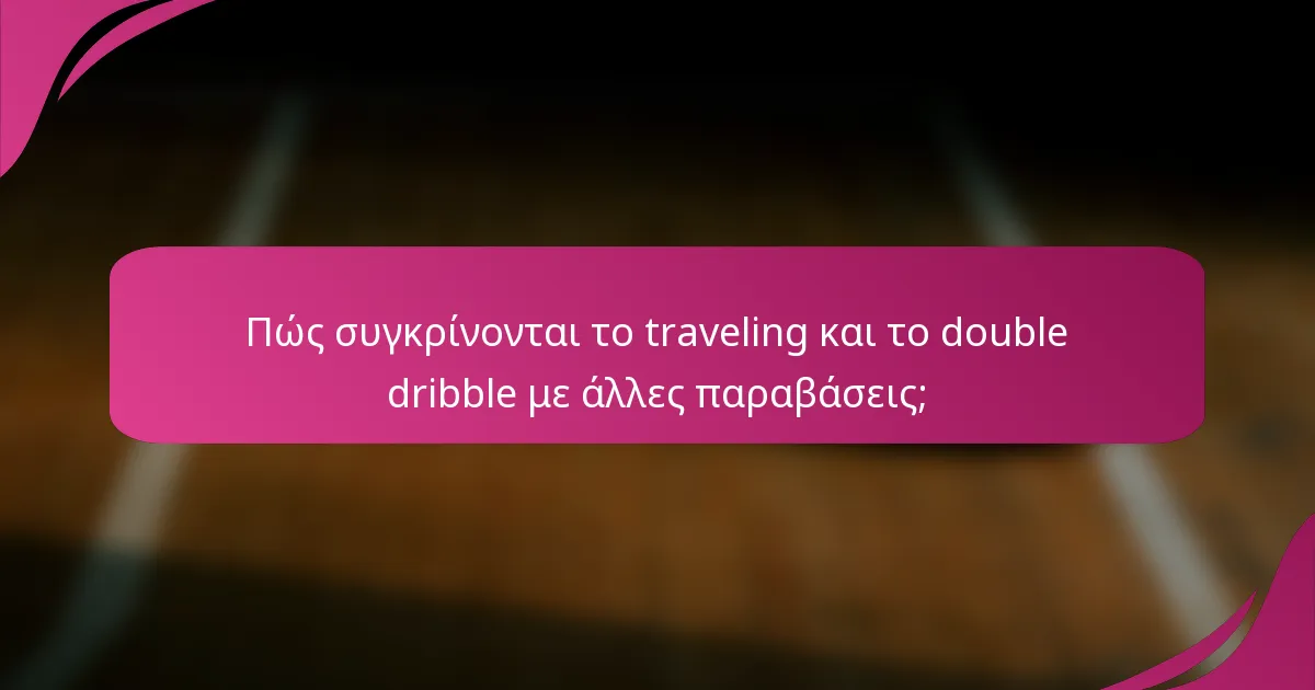 Πώς συγκρίνονται το traveling και το double dribble με άλλες παραβάσεις;